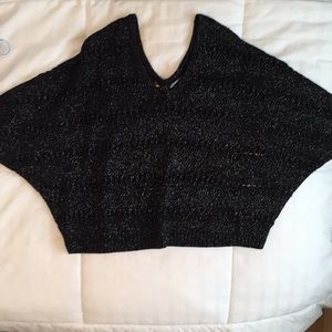 Express v-neck short sleeve glitter sweater/crop